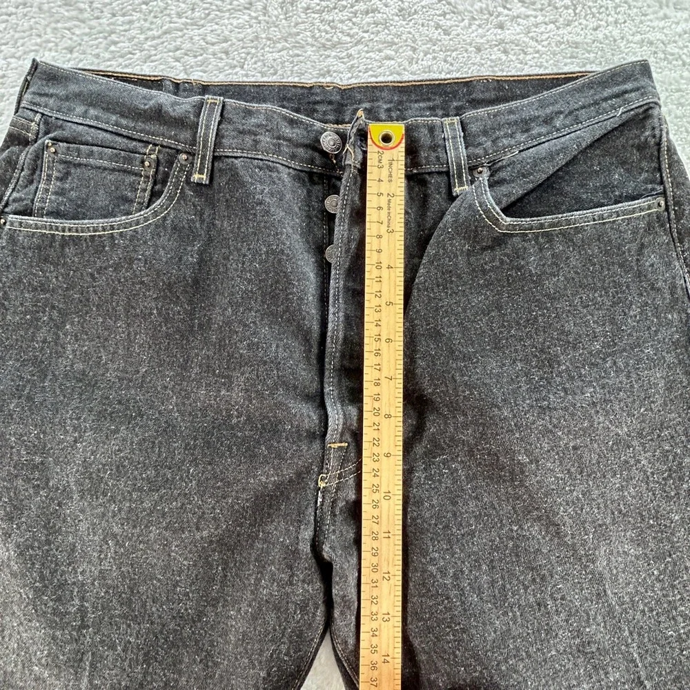 Levis 501 Jeans Men's 36X29 Black Button Fly Straight Leg -‎ Altered -Pre-Own